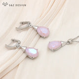 S&Z Water Drop Crystal Jewelry Sets For Women