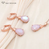 S&Z Water Drop Crystal Jewelry Sets For Women