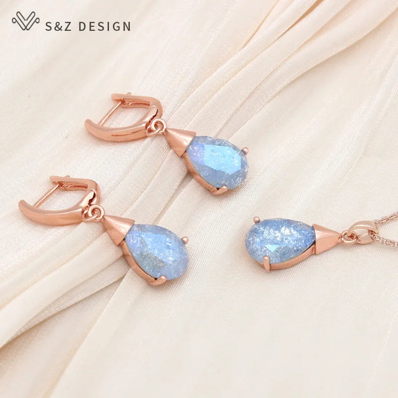 S&Z Water Drop Crystal Jewelry Sets For Women