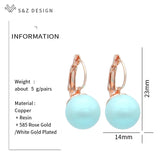 Colorful Pearl Drop Earrings For Women Girl Wedding Party Rose Eardrop