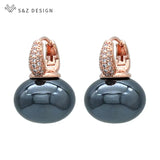 S&Z Big Pearl Dangle Earrings for Women Wedding Jewelry