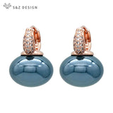 S&Z Big Pearl Dangle Earrings for Women Wedding Jewelry