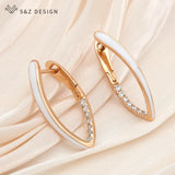Champagne Green Enamel Drop Earrings Wedding Party Jewelry