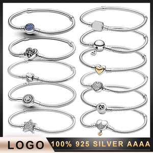 925 Sterling Silver Bracelet with Charm Logo Birthday