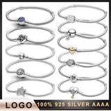 925 Sterling Silver Bracelet with Charm Logo Birthday