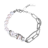 Silver S925 Sterling Charm Baroque Pearl Bracelet