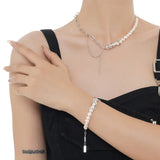 Silver S925 Sterling Charm Baroque Pearl Bracelet