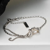 S925 Sterling Silver Rice Pearl Bracelet Women's Jewelry Gift