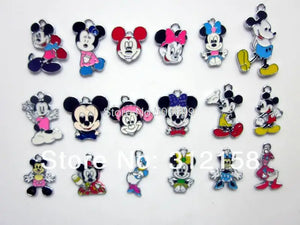 100Pcs/Lots DIY Enamel Mouse Charms Metal Charms
