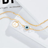 Evil Eye Anklet Double Layer Chain Bracelet