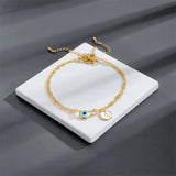 Evil Eye Anklet Double Layer Chain Bracelet
