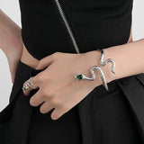 Punk Snake Bangle Bracelet Arm Ring for Women Twist Metal Snakes Bracelets