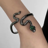 Punk Snake Bangle Bracelet Arm Ring for Women Twist Metal Snakes Bracelets