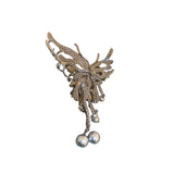 Rhinestone Butterfly Hairclip for Women Barrette Shark Clip Headdress