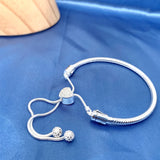S925 Sterling Silver Logo Bracelet Classic Silver Rose Star Love Heart Diamond