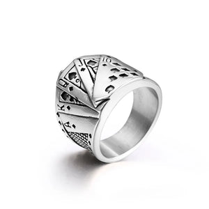 Personality Playing Card Titanium Steel Ring