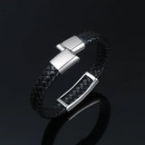 Men's Leather Bracelet Titanium Steel Jewelry CE538