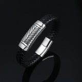 Men's Leather Bracelet Titanium Steel Jewelry CE538