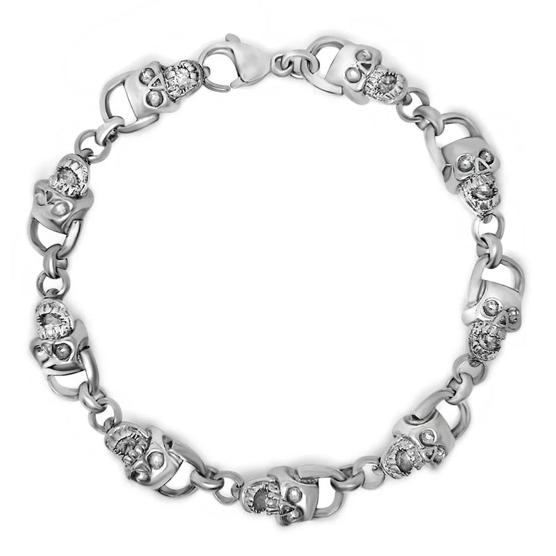 Dongguan Men's Titanium Steel Diamond Skull Bracelet CE088