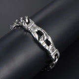 Punk Vintage Buddha Shaped Titanium Bracelet Men's Double Ring Buckle Bracelet