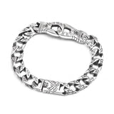 Punk Vintage Buddha Shaped Titanium Bracelet Men's Double Ring Buckle Bracelet