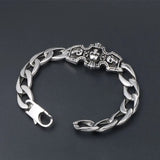 S7 Antique Titanium Steel Skull Bracelet for Men