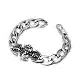 S7 Antique Titanium Steel Skull Bracelet for Men