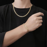 Hip-hop Punk Men's Bracelet Motorcycle Rock Necklace Titanium Steel Jewelry