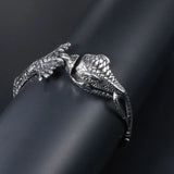 Men's Hip Hop Titanium Silver Crocodile Bracelet CE273