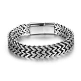 S7 Titanium Steel Bracelet Double Row Chain Silver Three Chain CE603