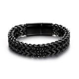 S7 Titanium Steel Bracelet Double Row Chain Silver Three Chain CE603