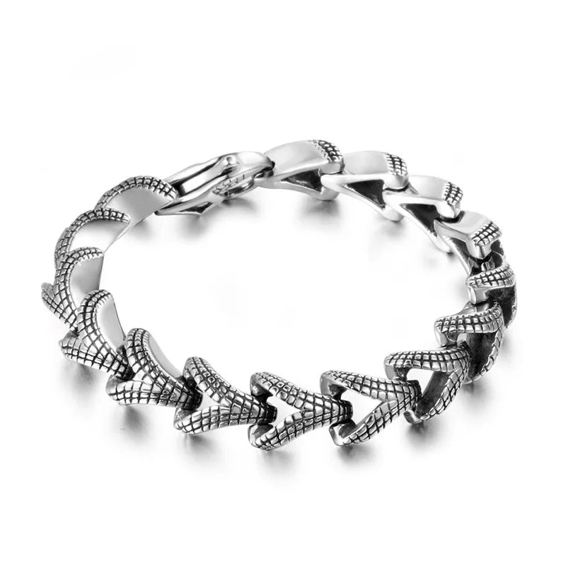 Titanium Steel Casting Scale Pattern Bracelet Male Jewelry