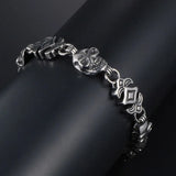 European American Skull Bracelet Titanium Steel Chain