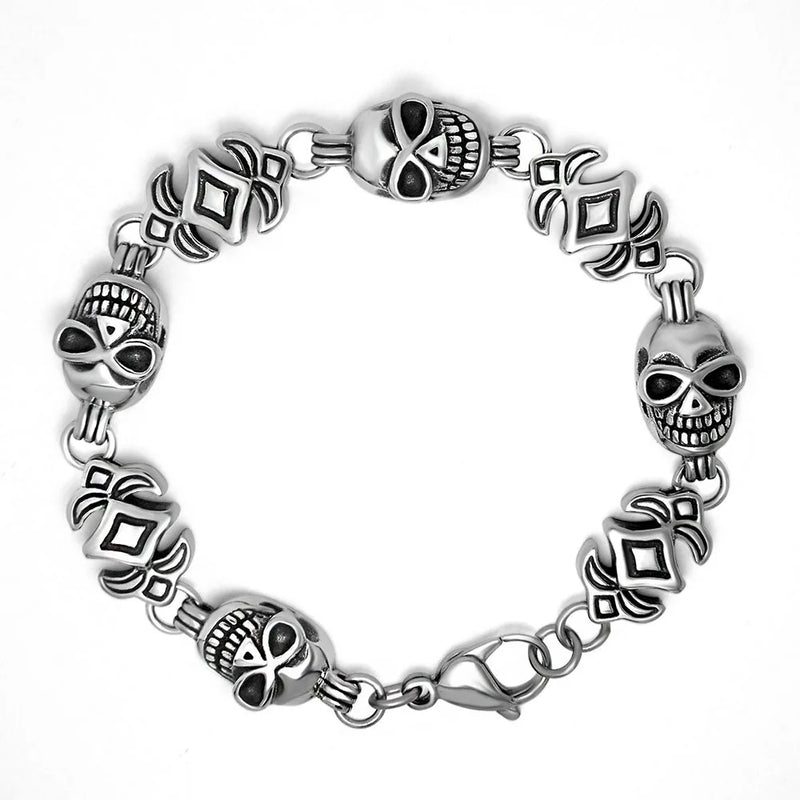 European American Skull Bracelet Titanium Steel Chain