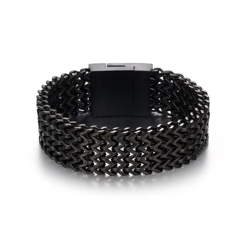 European American Titanium Steel Square Bracelet Wide Version Men's Accessories