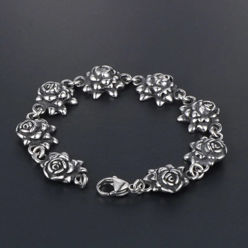 Vintage Rose Titanium Steel Bracelet Female Stainless Steel Personality Bracelet
