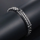 S7 Vintage Wheat Ear Titanium Bracelet Men's Jewelry