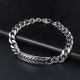 S7 Vintage Wheat Ear Titanium Bracelet Men's Jewelry