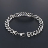 S7 Vintage Wheat Ear Titanium Bracelet Men's Jewelry