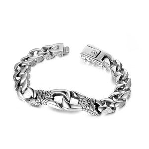 S7 Punk Vintage Double Ring Titanium Steel Bracelet Men's Bracelet