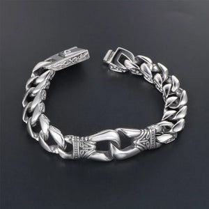 S7 Punk Vintage Double Ring Titanium Steel Bracelet Men's Bracelet