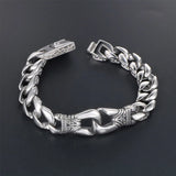 S7 Punk Vintage Double Ring Titanium Steel Bracelet Men's Bracelet