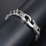 S7 Punk Vintage Double Ring Titanium Steel Bracelet Men's Bracelet