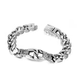 S7 Punk Vintage Double Ring Titanium Steel Bracelet Men's Bracelet