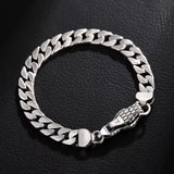 S7 Silver Retro Cuban Chain Bracelet Men's Personality