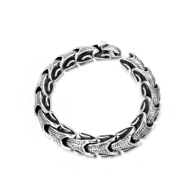 S7 Titanium Steel Casting Scale Pattern Bracelet Male Personality Hand Jewelry