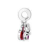 Silver Mouse Love Charm Bracelet with Chain, Beads