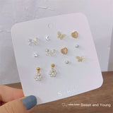 S925 Butterfly Stud Earrings Sets for Women Girls