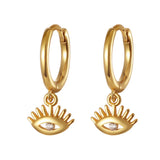 925 Silver Evil Eye Hoop Earrings Huggie Plated for Women Girls