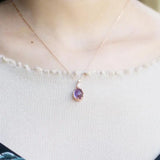 S925 Amethyst Pendant Women's Necklace Crystal Pendant